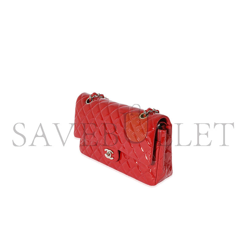 Ch**el red patent classic medium double flap (25*15*6cm)